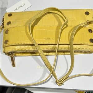 Hammitt Mustard Croc-Embossed Clutch